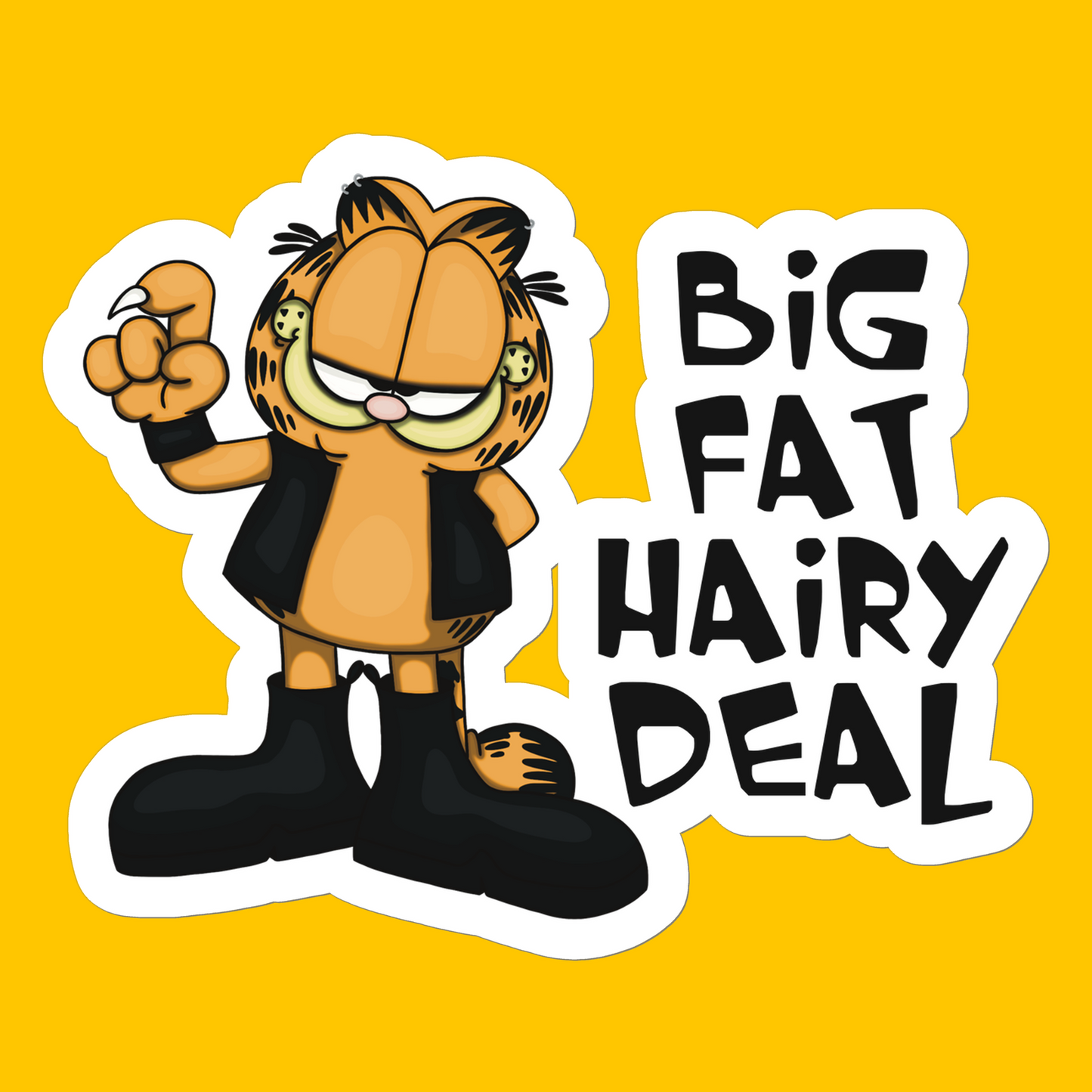 Biker Kitty - Big Fat Hairy Deal Sticker - Stickers - Bumblegee Designs