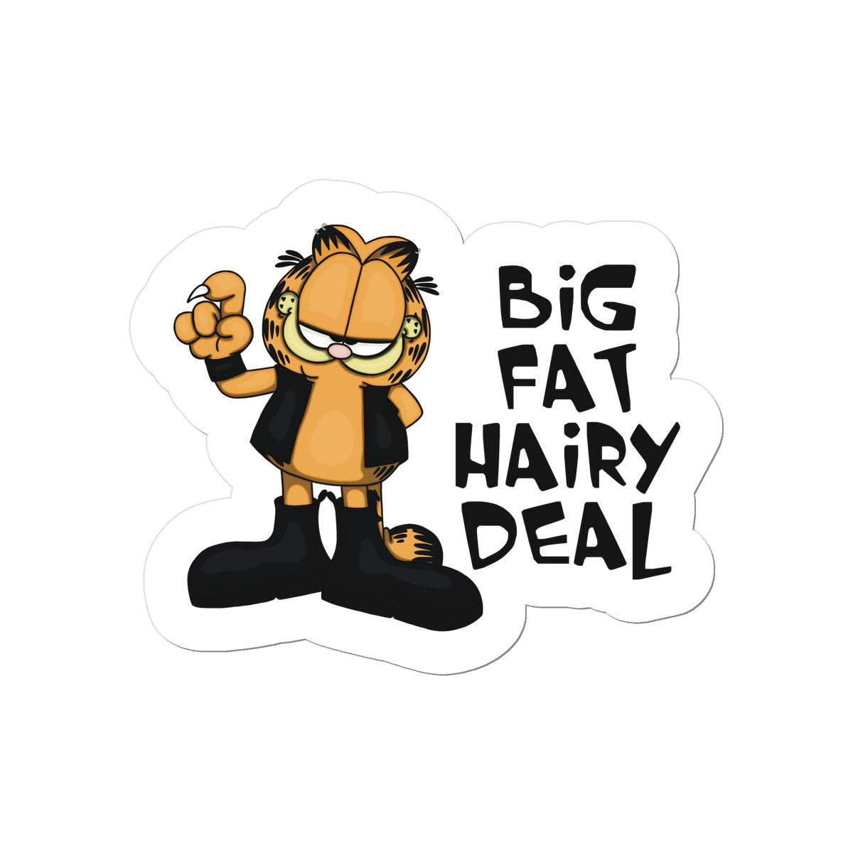 Biker Kitty - Big Fat Hairy Deal Sticker - Stickers - Bumblegee Designs