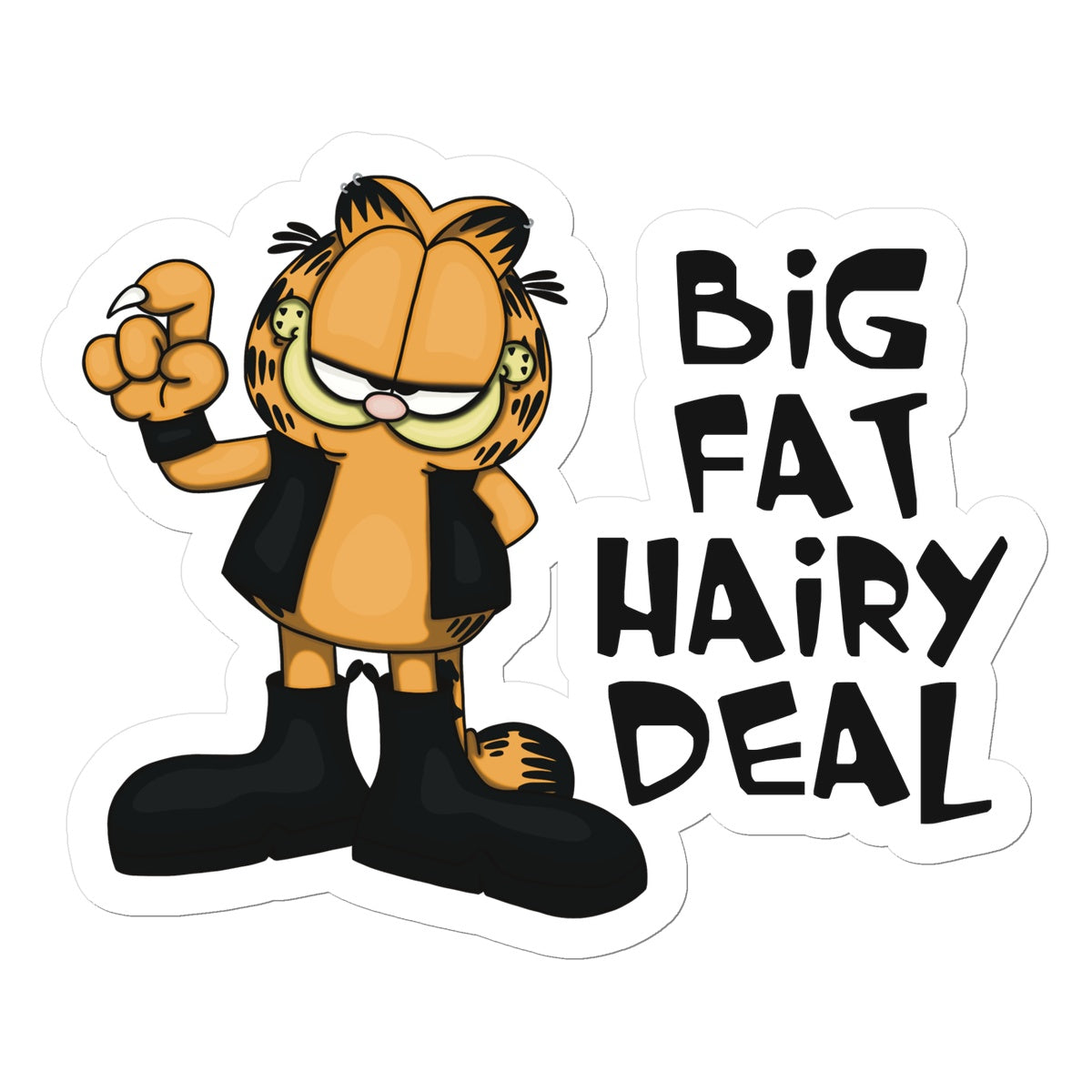 Biker Kitty - Big Fat Hairy Deal Sticker - Stickers - Bumblegee Designs