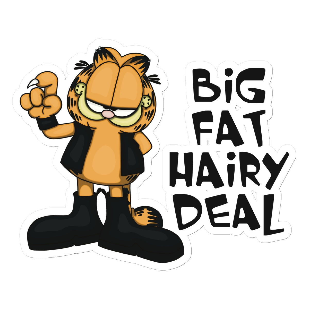 Biker Kitty - Big Fat Hairy Deal Sticker - Stickers - Bumblegee Designs