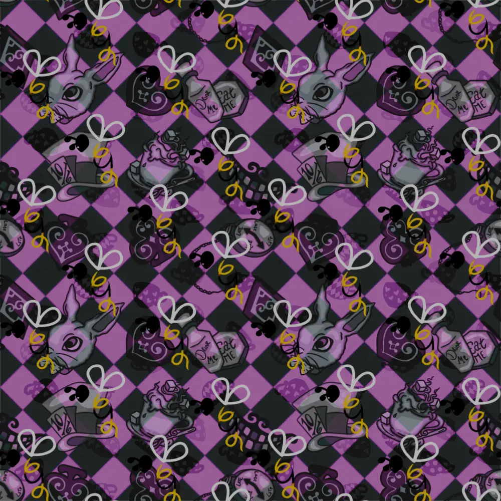 Chequered Teaparty Seamless Design - Digital Download - Bumblegee Designs