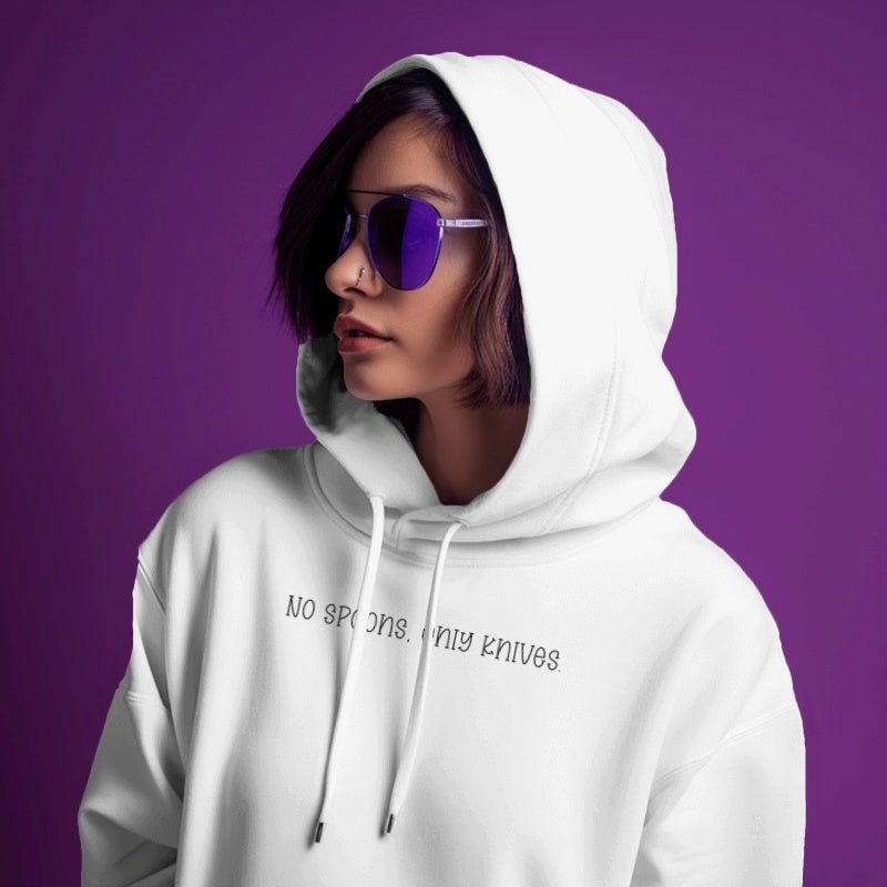 No Spoons, Only Knives Hoodie - Apparel - Bumblegee Designs