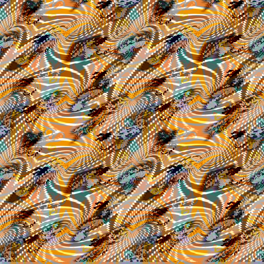 Snakes N Shrooms Seamless Design - Digital Download - Bumblegee Designs