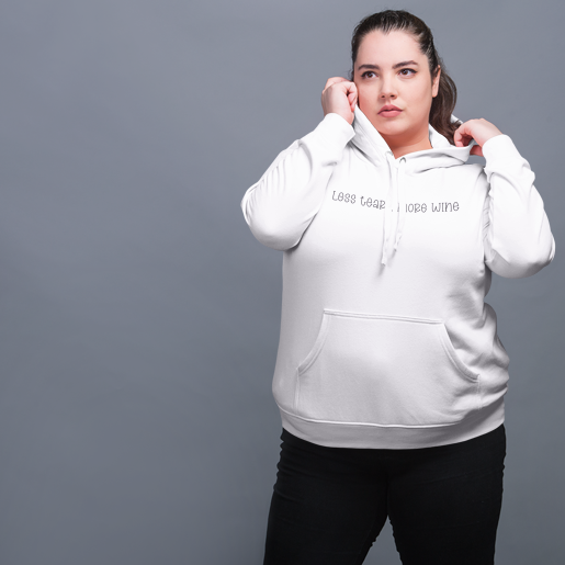 Less Tears, More Wine Hoodie - Apparel - Bumblegee Designs