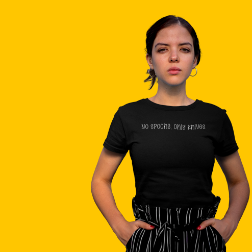 No Spoons, Only Knives T-Shirt - Apparel - Bumblegee Designs